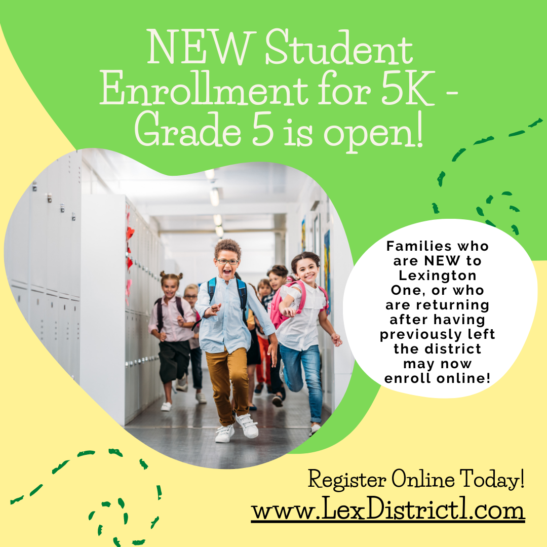 NEW students in 5K - 5th grade may enroll online
